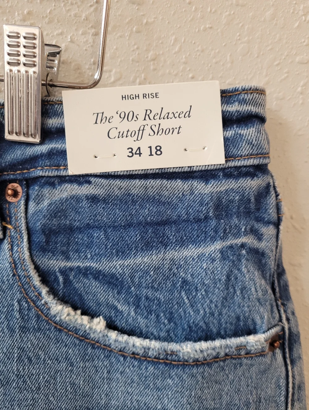 ABERCROMBIE & FITCH High Rise The '90s Relaxed Cut Off Short Size 34 l 18 - Picture 4 of 14